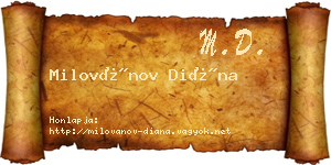 Milovánov Diána névjegykártya